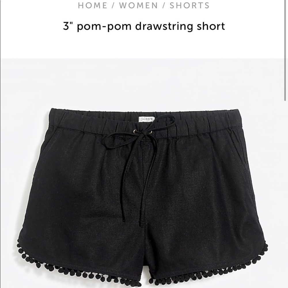 J Crew Pom p drawstring shorts